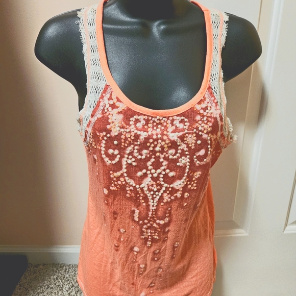 Miss Me Tops - Miss Me Embellished Racerback Tank Top